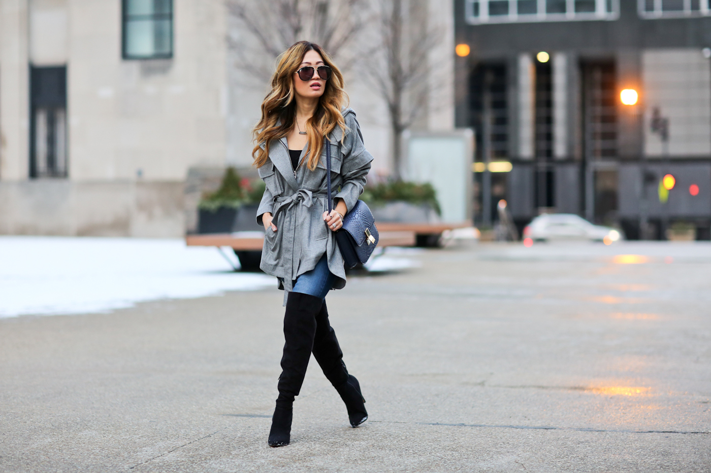 marissa webbb jacket and over the knee boots