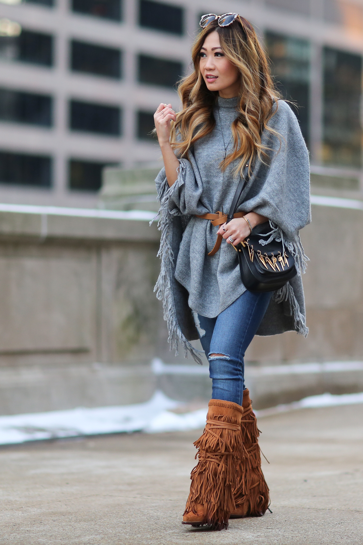 theoutnet fringe poncho and jeffrey campbell fringe boots