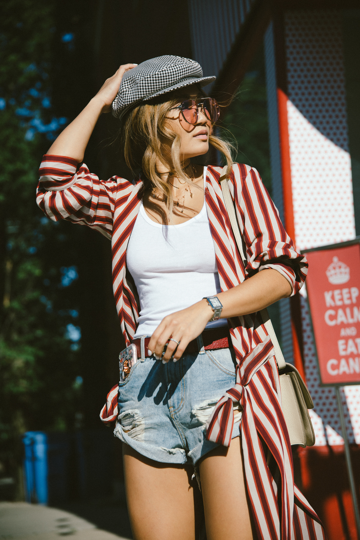 candy cane striped duster rose colored glasses