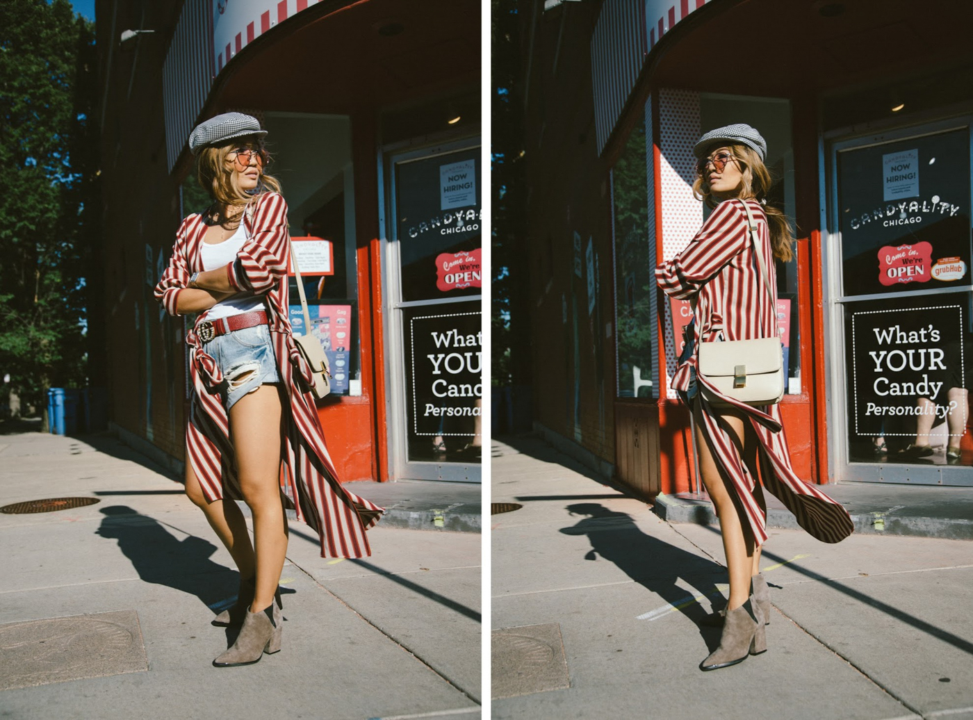 candy cane striped duster rose colored glasses