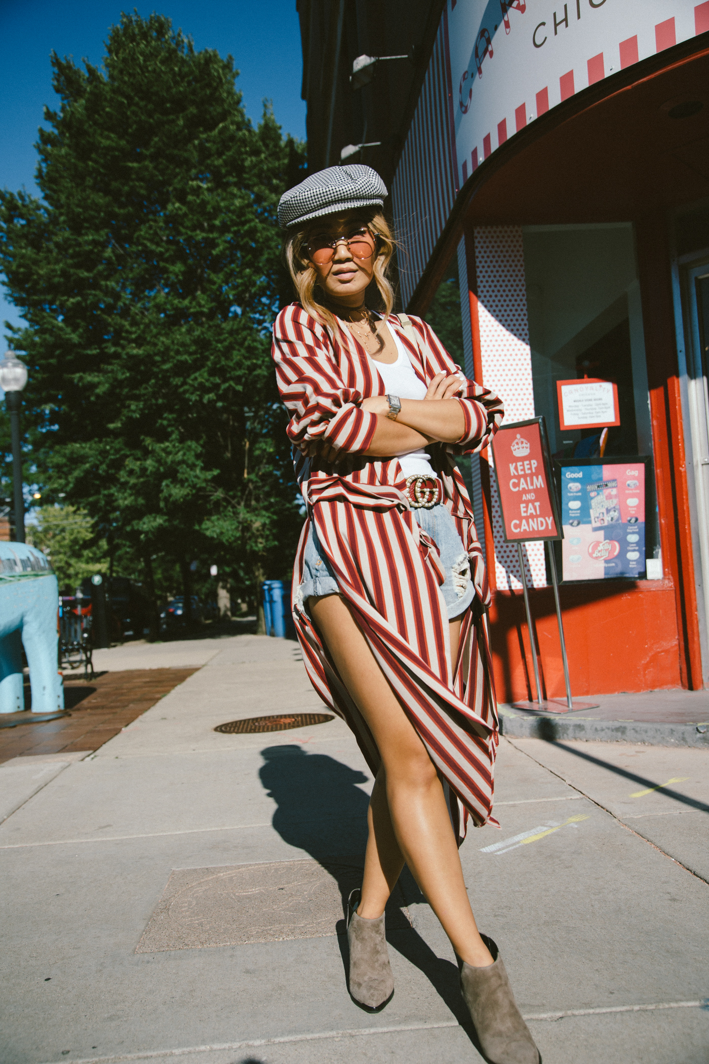 candy cane striped duster rose colored glasses