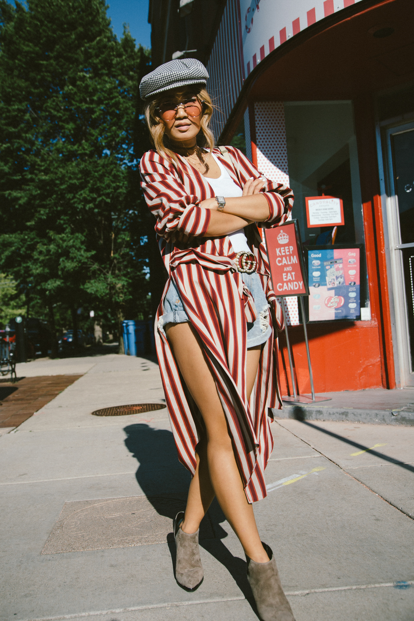 candy cane striped duster rose colored glasses