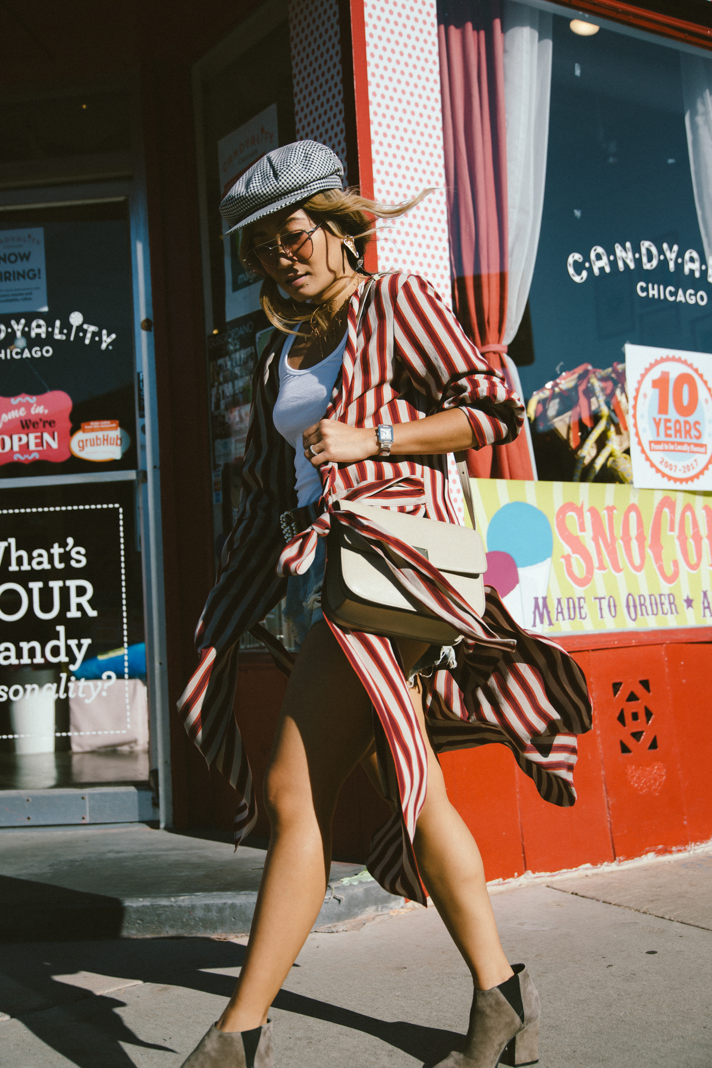 candy cane striped duster rose colored glasses