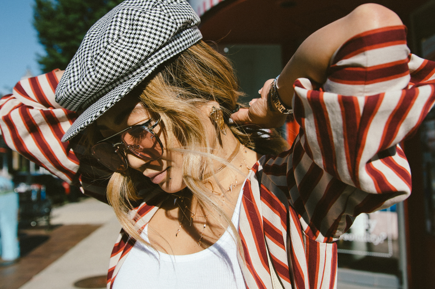 candy cane striped duster rose colored glasses