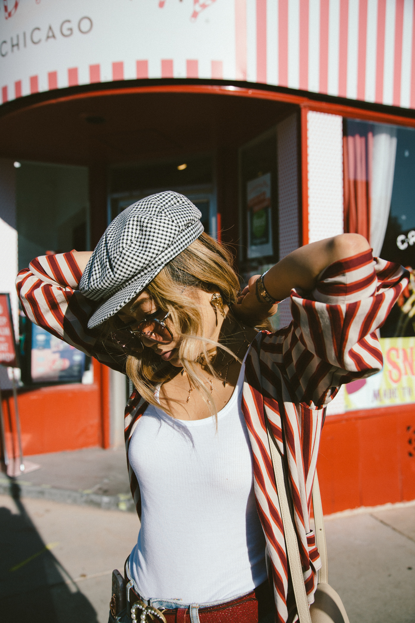 candy cane striped duster rose colored glasses