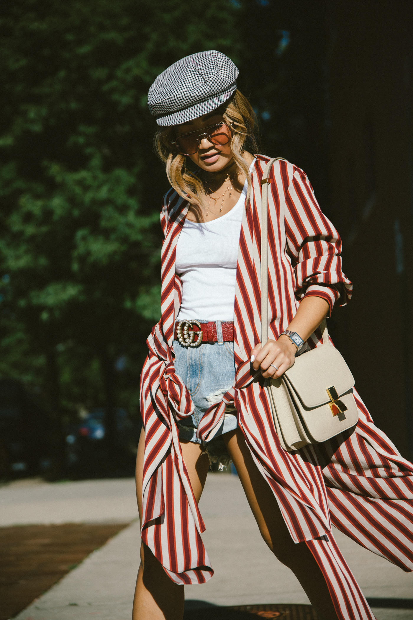 candy cane striped duster rose colored glasses